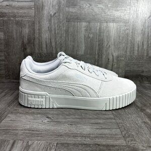 Puma Carina 2.0 Women's size 10 Suede Light Grey Casual Shoes